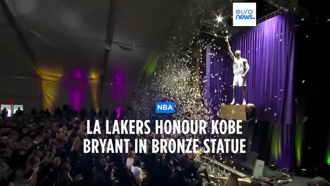 Kobe Bryant immortalised with 5.5-metre bronze statue outside Lakers' downtown arena