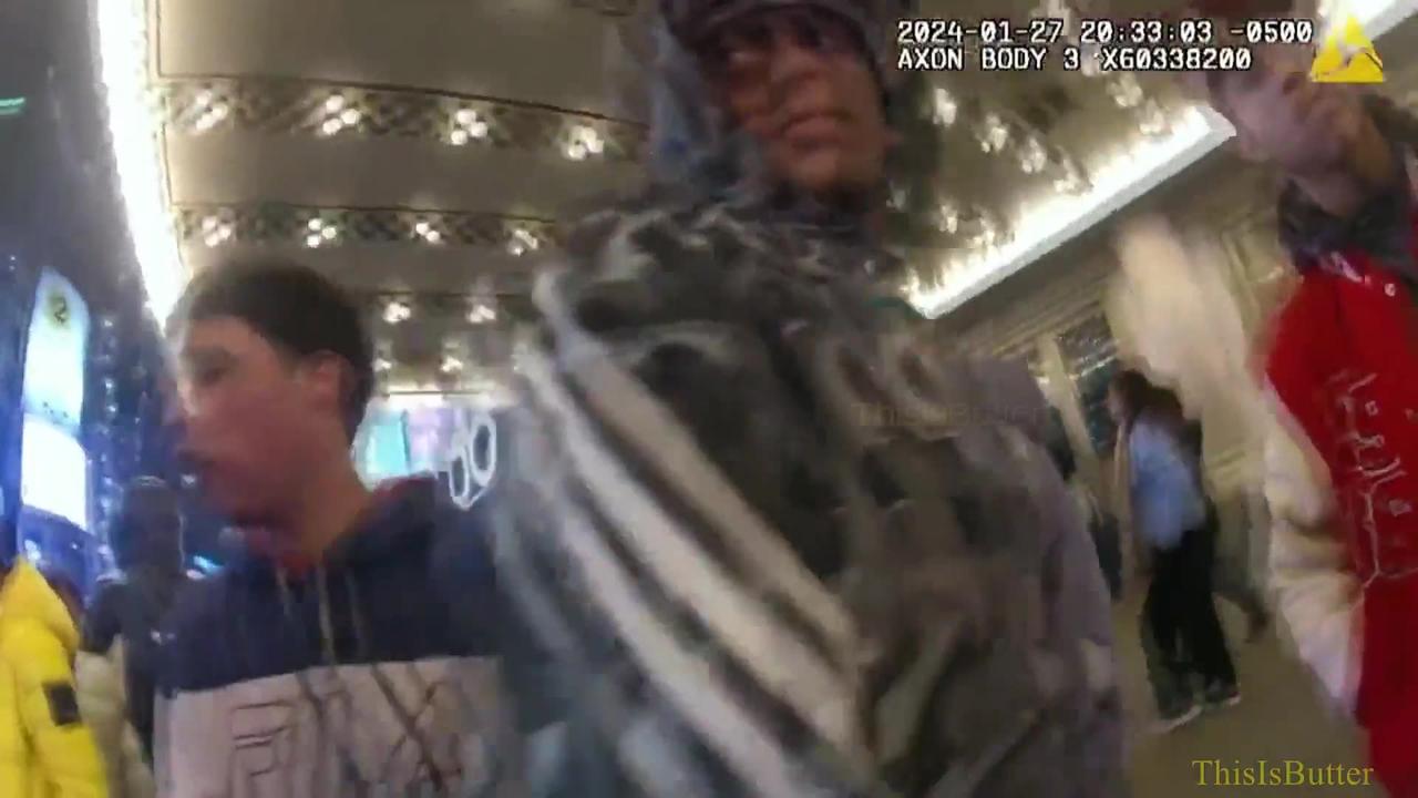 Body-camera footage shows chaotic lead-up to Times Square brawl between police and migrants