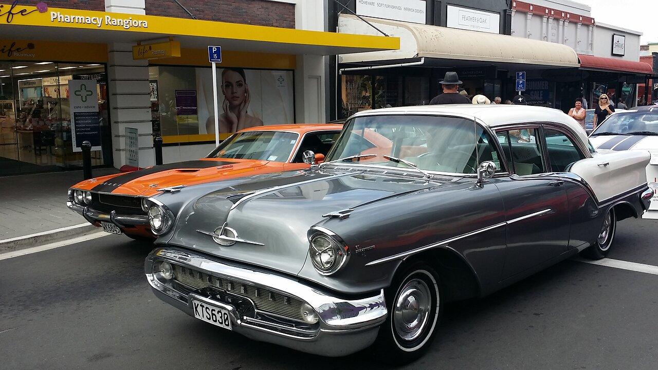 Beautiful Hot rods, classic cars show in town.
