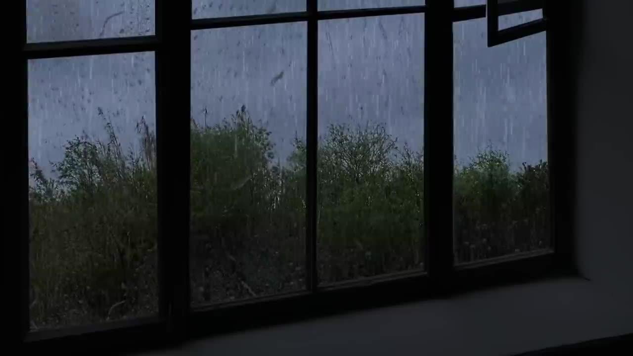 Heavy Rain and Thunder Sounds  - 1 hour heavy rain - Rain sounds for sleep debt (1080P_HD)
