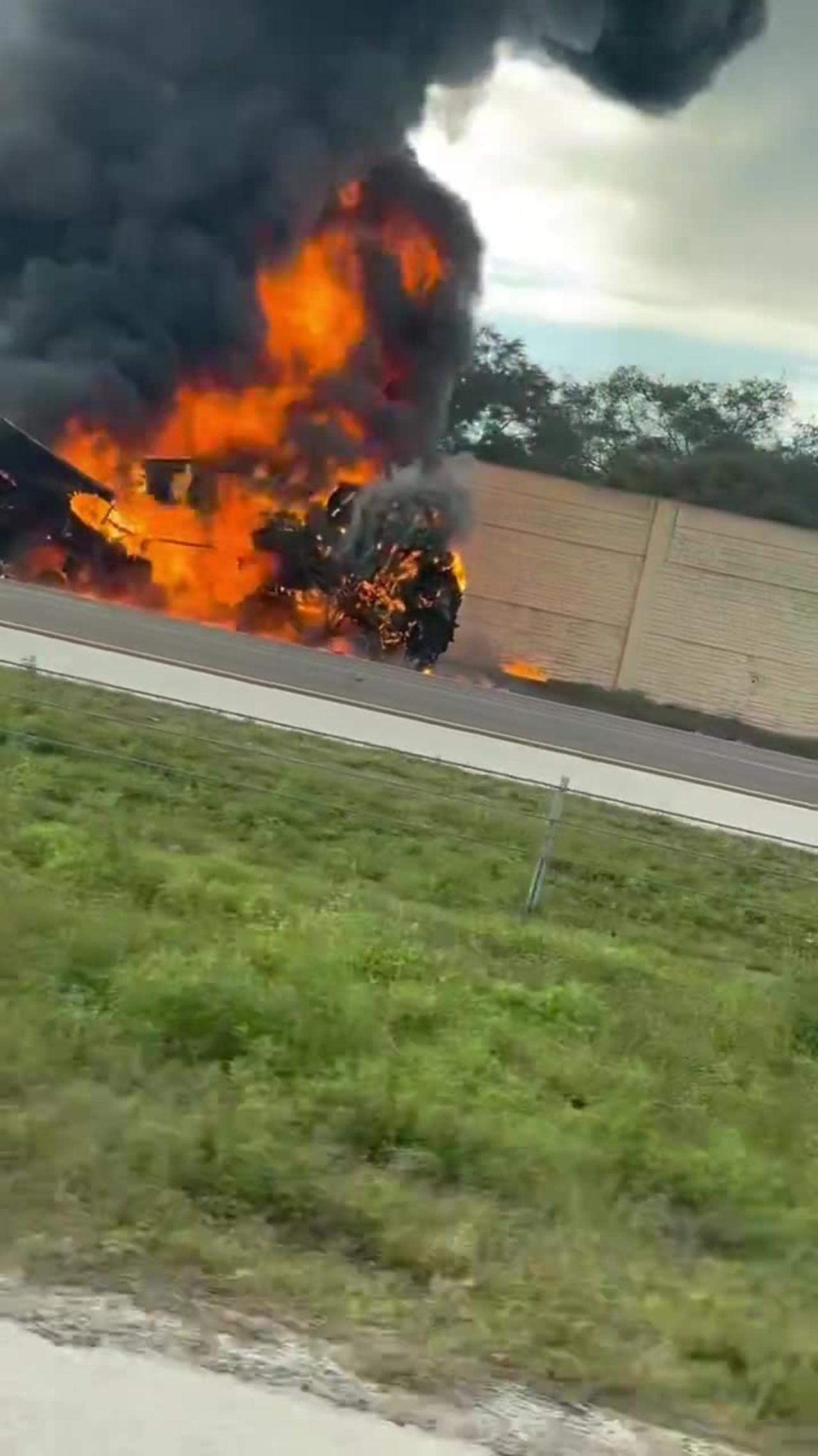 A private airplane crashes on I-75 in Naples, Florida.