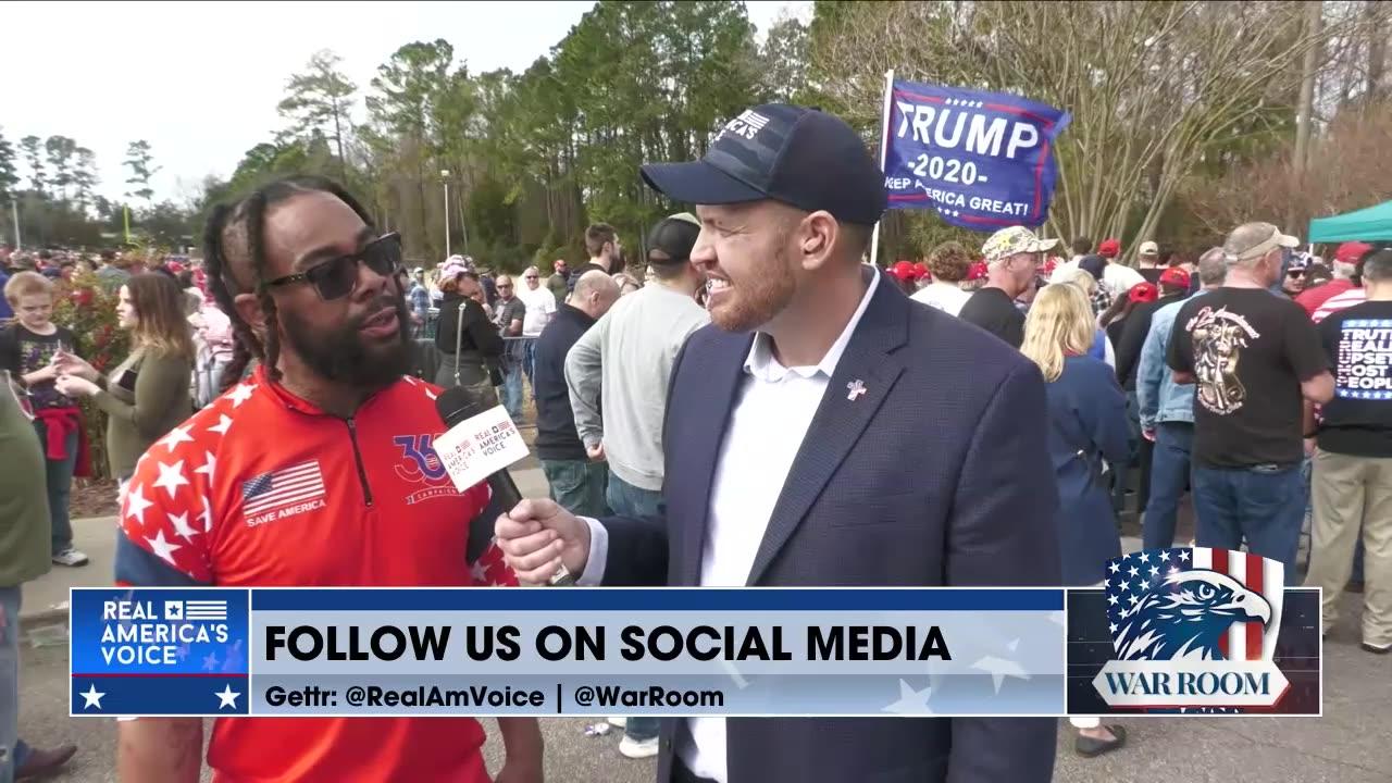 BEN BERGQUAM VISITS WITH ADRIEN FROM ST. LOUIS MO AT SC TRUMP RALLY