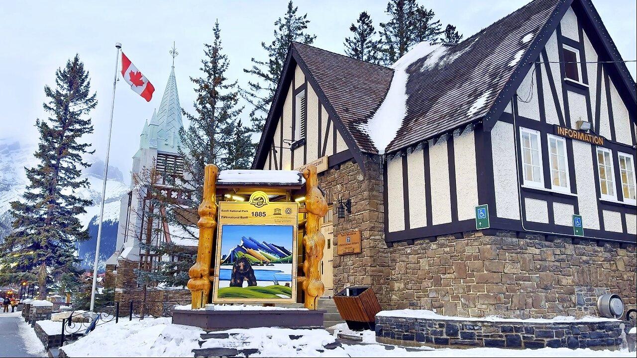 Discover CANADA - BANFF Alberta Winter in Town and Minnewanka Lake 4K