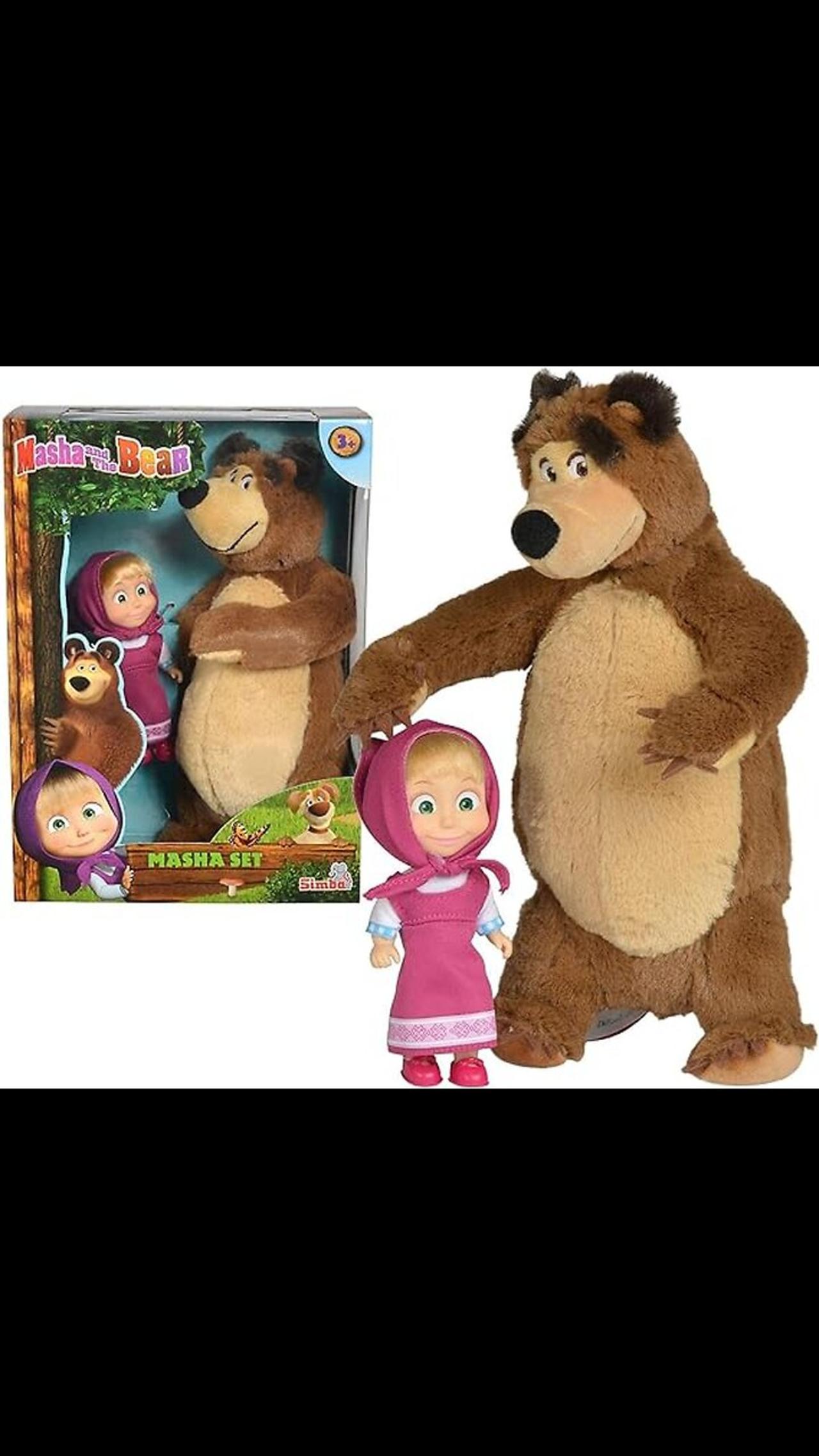 Masha and The BeaR Jada Toys, Masha Plush Set with Bear and Doll Toys for Kids