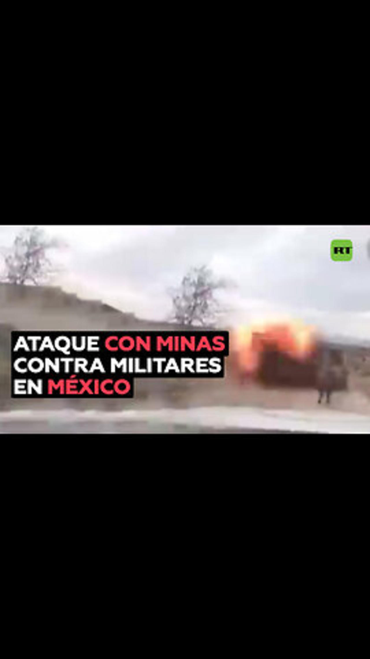 Momento del ataque con minas del CJNG contra militares en México