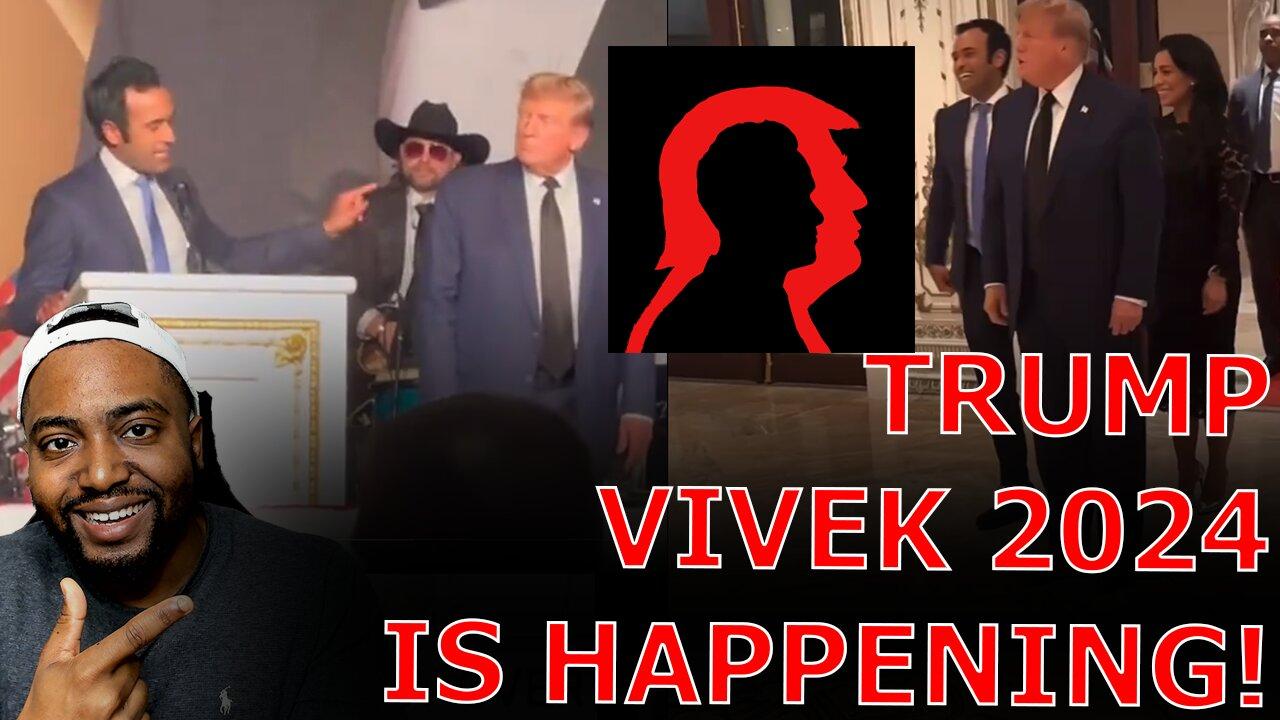 CROWD ERUPTS As Trump Walks Into Mar A Lago With MAGA Favorite VP Front Runner Vivek Ramaswamy!