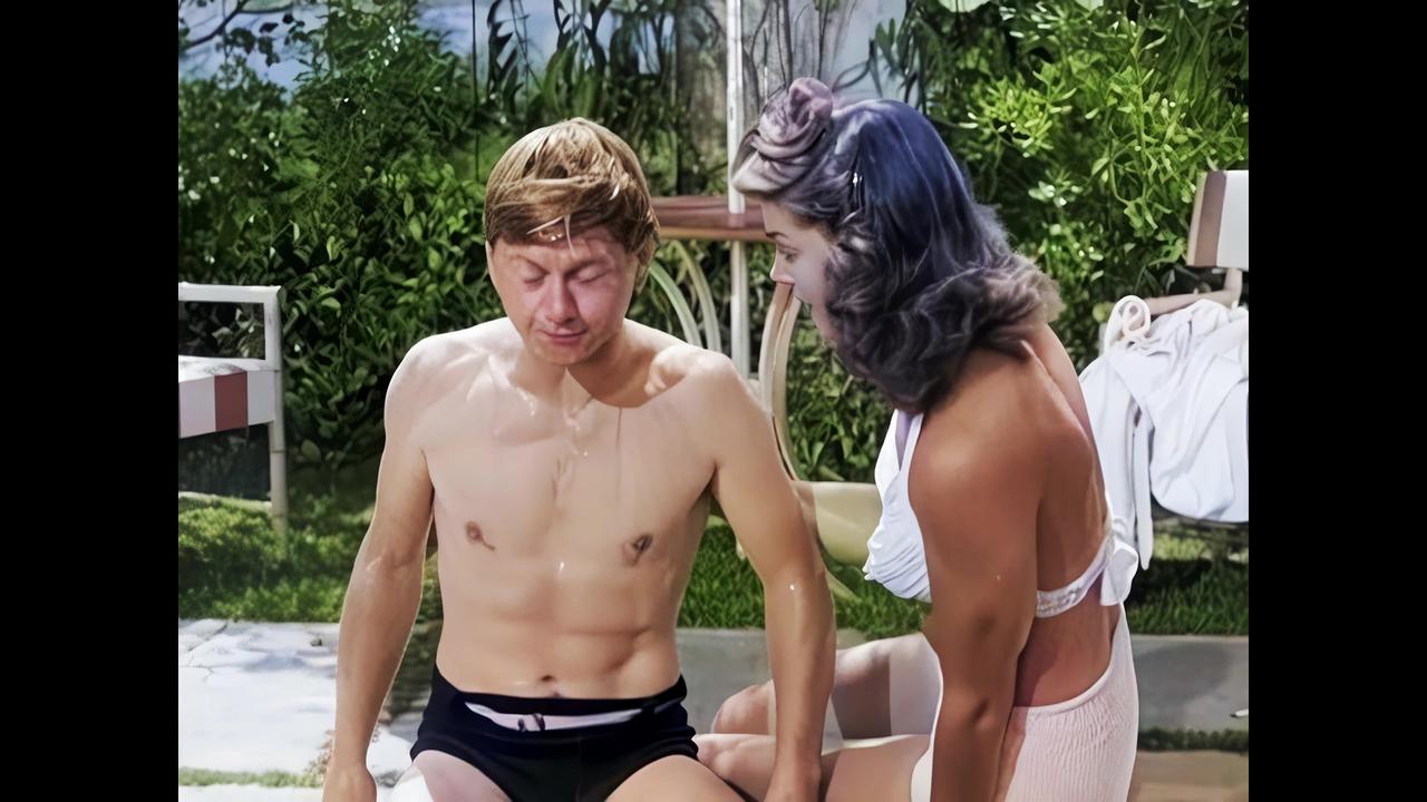 Esther Williams Mickey Rooney Andy Hardy's Double Life 1942 Pool scene colorized 4k