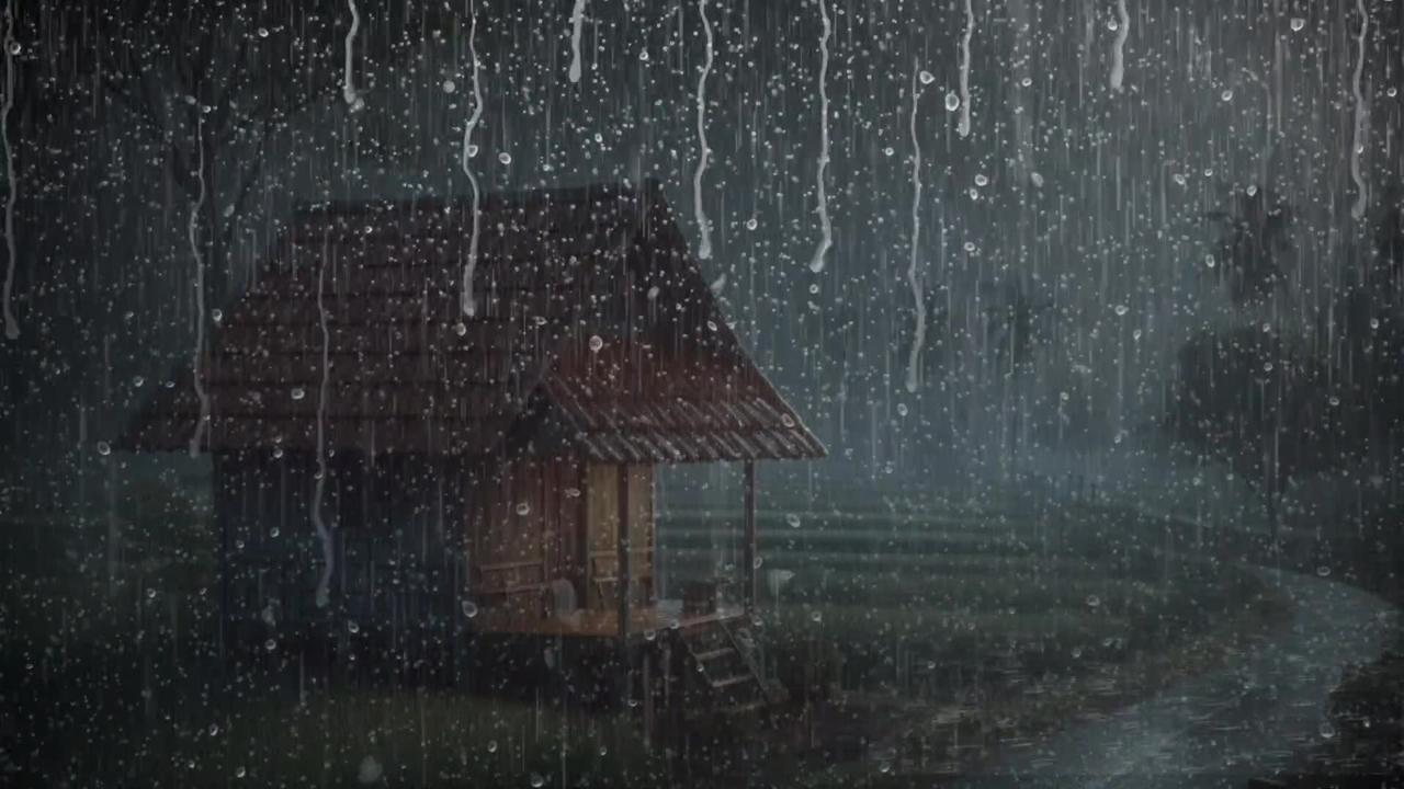 Overcome Stress To Sleep Instantly With Heavy Rain & Paramount Thunder Sounds On A Tin Roof At Night