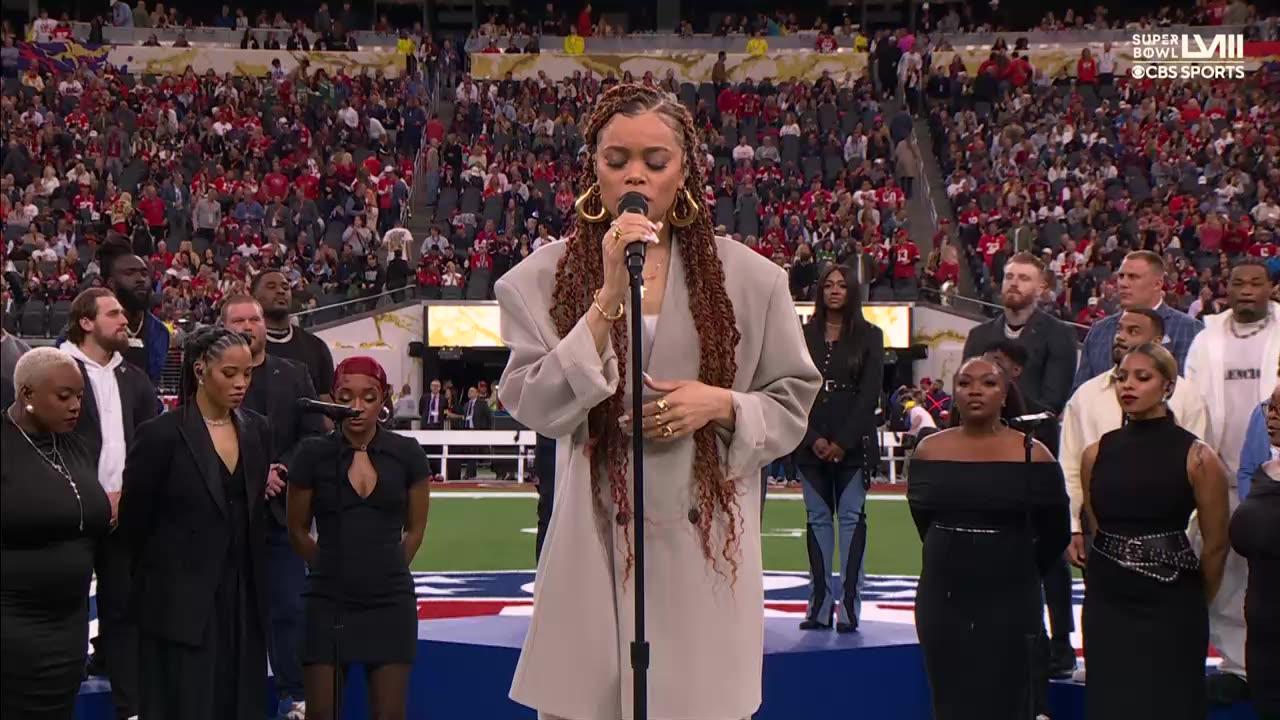 Andra Day Sings Black National Anthem Lift Every Voice and Sing at Super Bowl LVIII
