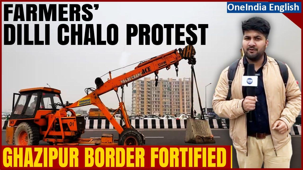 Farmers’ Protest: Security forces fortify the Ghazipur Border | Concrete Slabs | Oneindia News