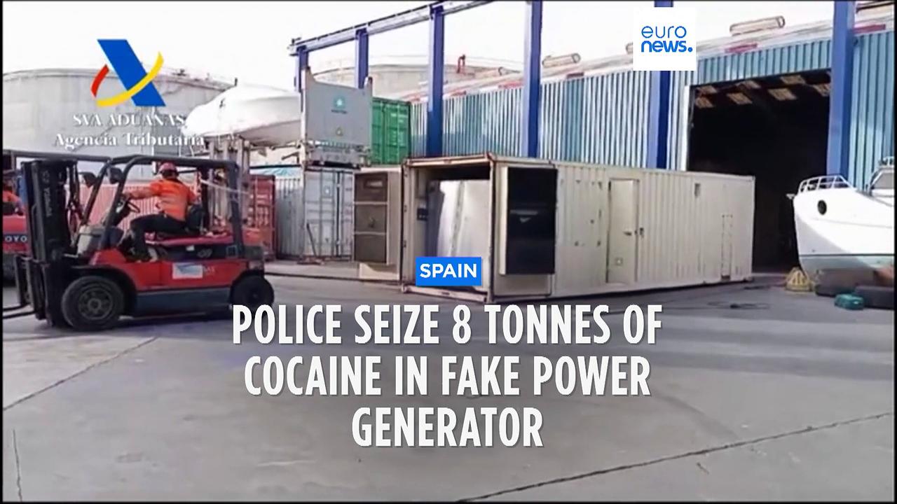Spanish police seize eight tonnes of cocaine hidden in fake power generator