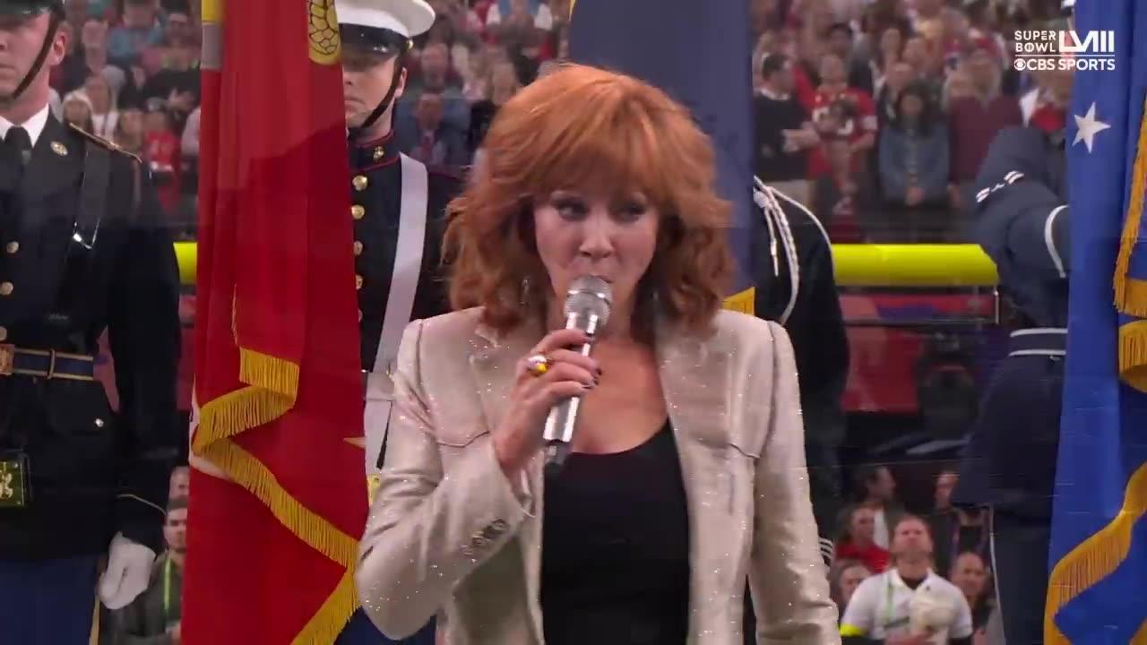 Reba McEntire Sings The National Anthem At Super Bowl LVIII