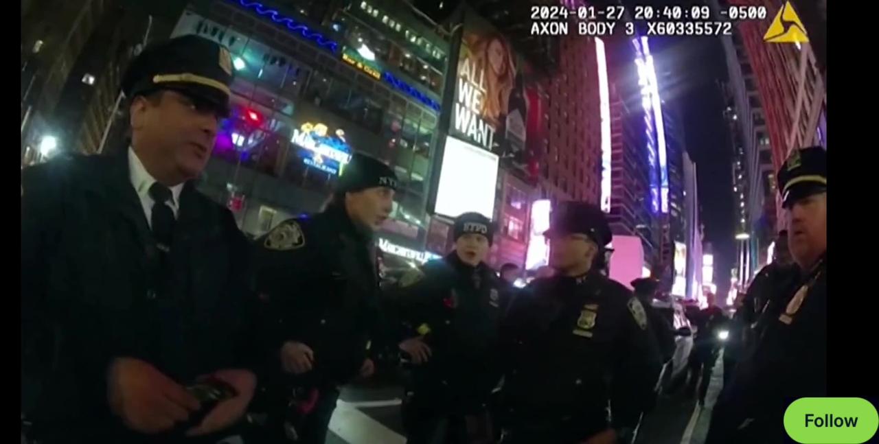 RAW VIDEO-Officials release body camera footage of Times Square brawl between police and migrants
