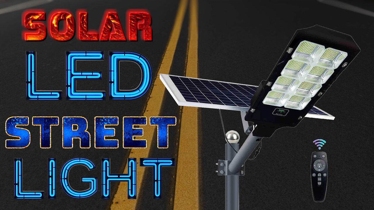 Solar LED Street Light - Pole Mount/IP67 100W Solar Panel, 45000 Lumens Dimmable