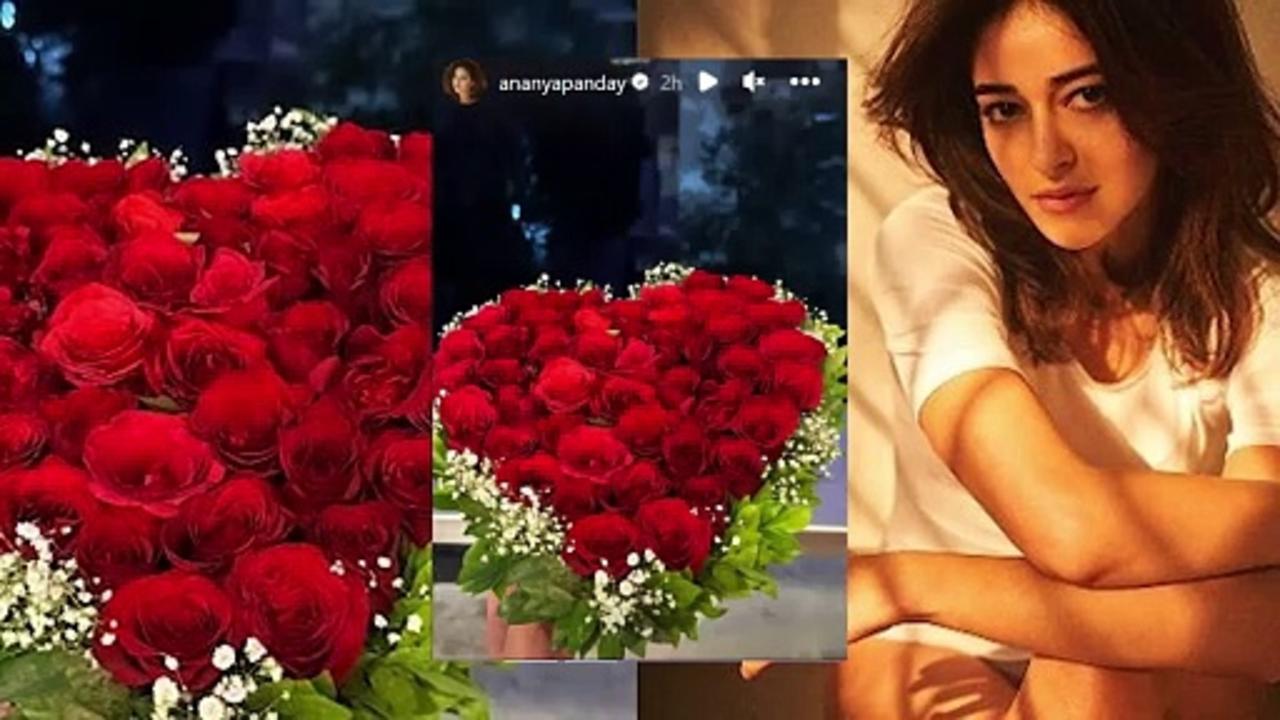 Ananya Panday Flaunts A Rose Bouquet On Valentine's Day, Netizens Speculate It's Aditya !