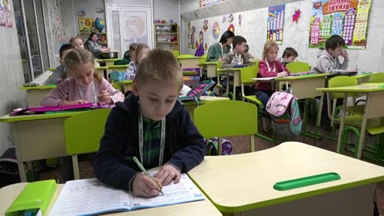 Kharkiv children attend school underground as rocket threats and trauma persist