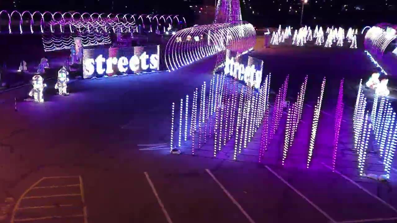 Christmas Lights Drive Thru | Drone Footage | 4K