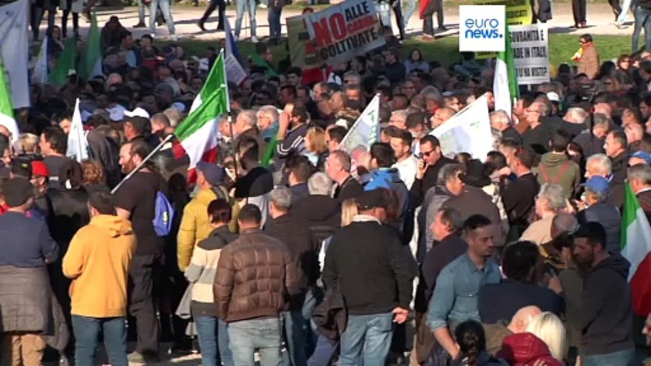 Italian farmers hold three rallies in Rome to protest EU rules