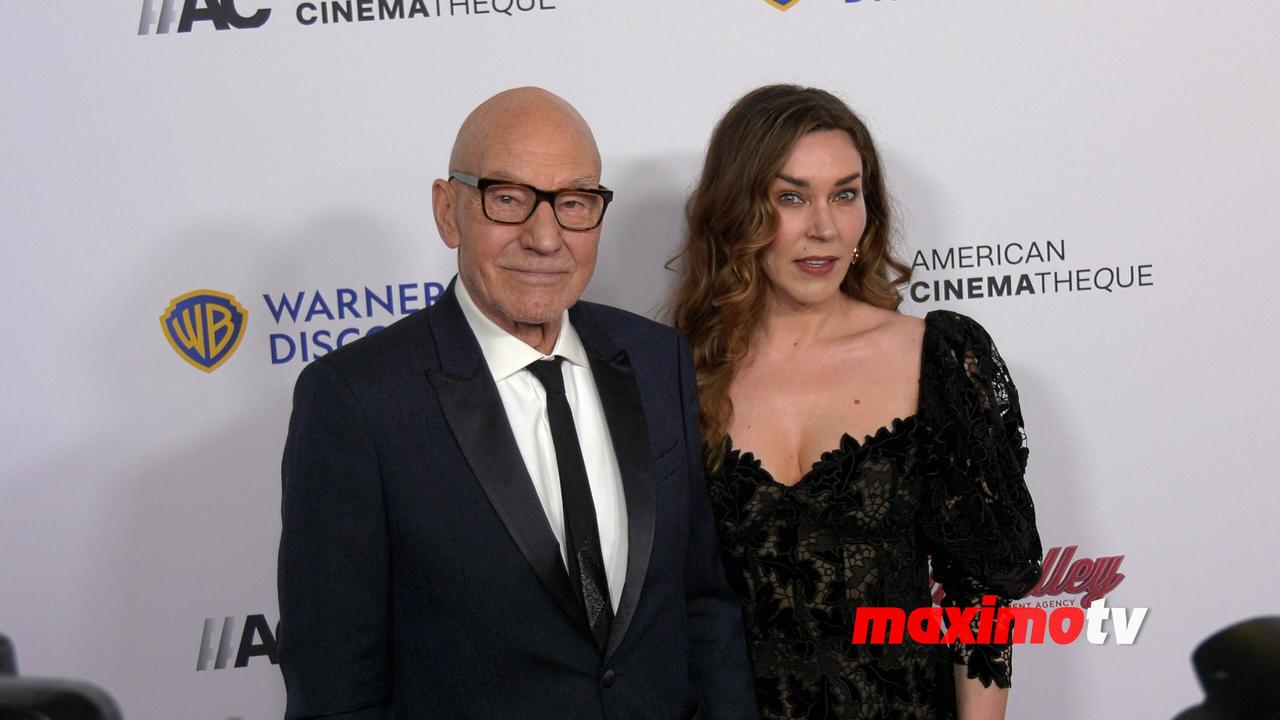 Patrick Stewart and Sunny Ozell 2024 American Cinematheque Awards Red Carpet