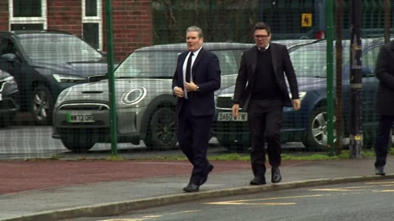 Sir Keir Starmer arrives for Sir Tony Lloyd's funeral