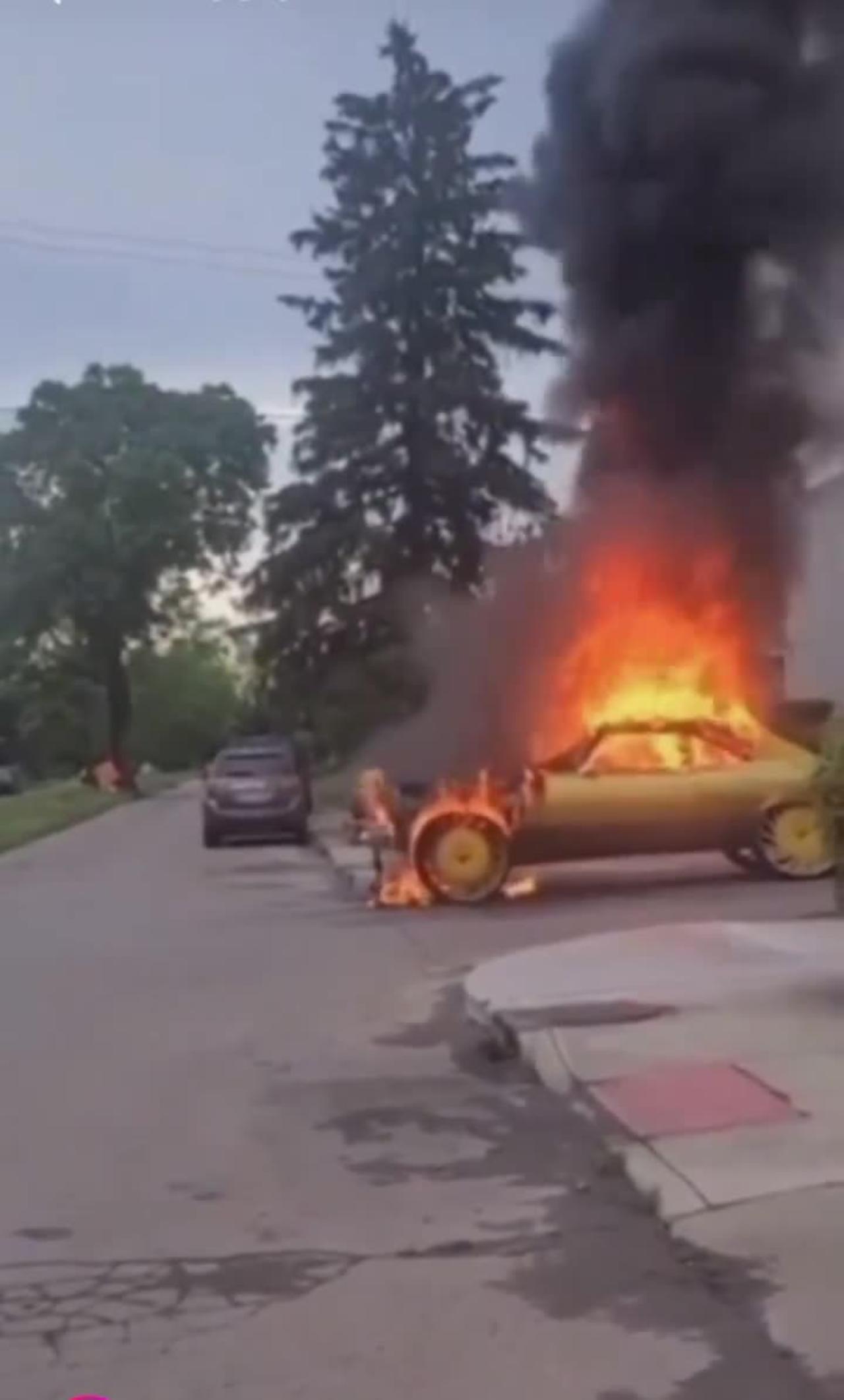Man Broken By His Ex Burning His Car
