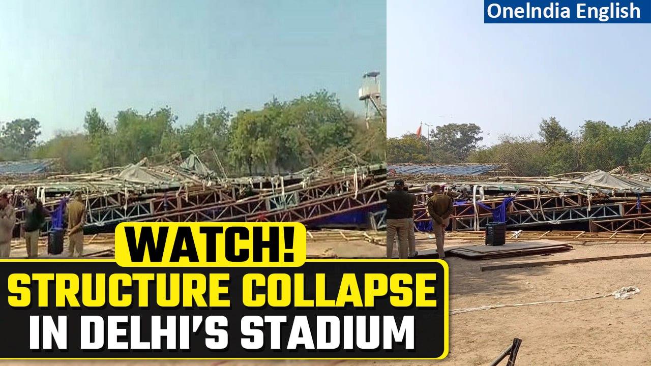 Jawaharlal Nehru Stadium Incident: Temporary Structure Collapse Injures Over 8 People| Oneindia News