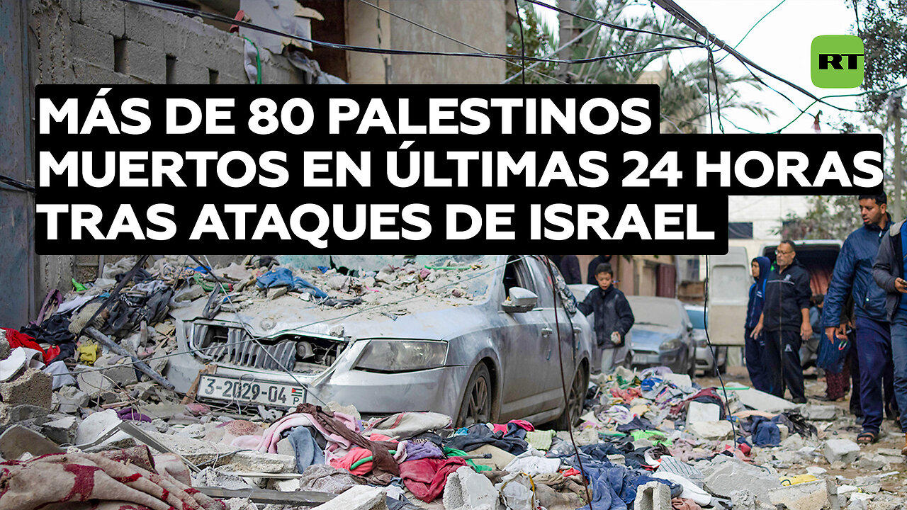 Más de 80 palestinos muertos en últimas 24 horas tras ataques de Israel contra Gaza