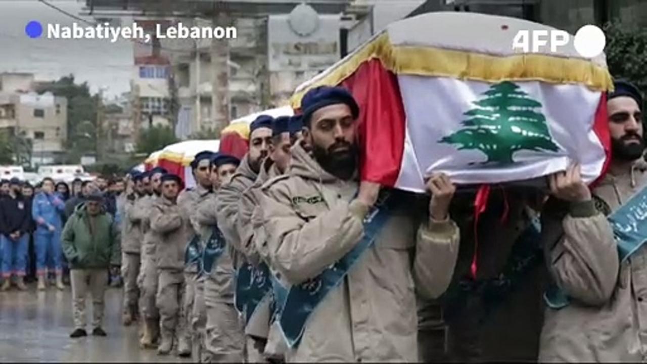 Funeral for civilians killed in Israeli strike on Lebanon