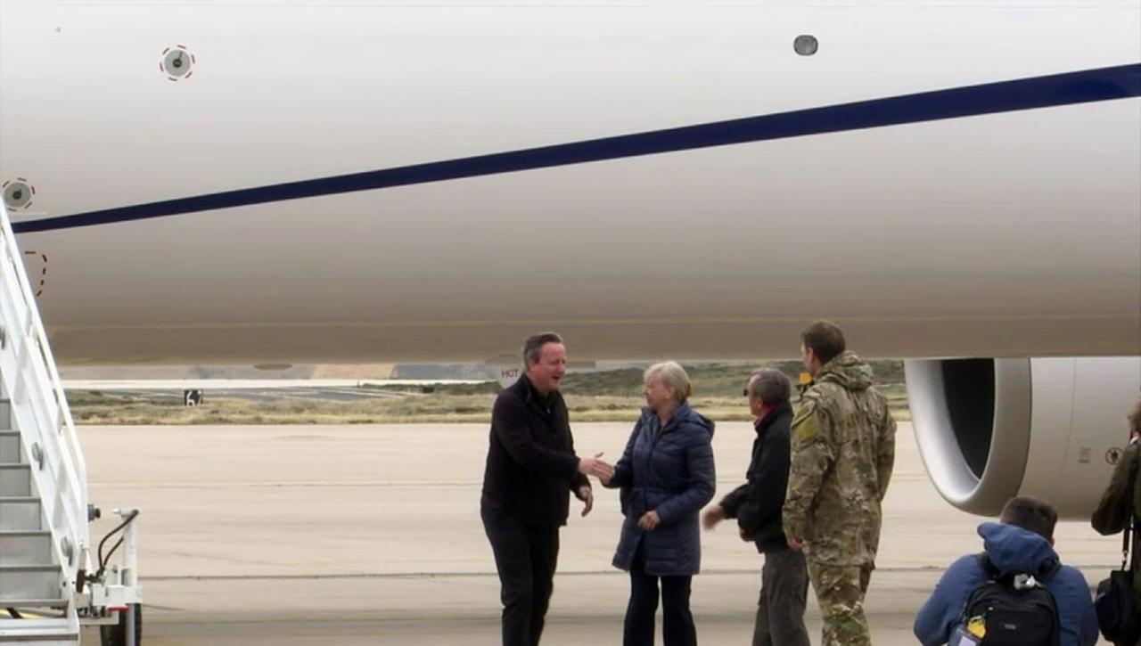 Foreign secretary Lord Cameron arrives in Falkland Islands