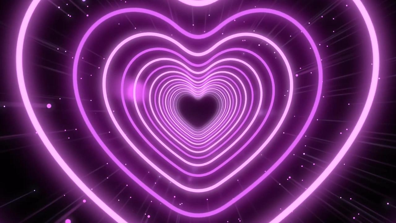 387. Animated Video💜Purple Heart Background   Heart Screensaver