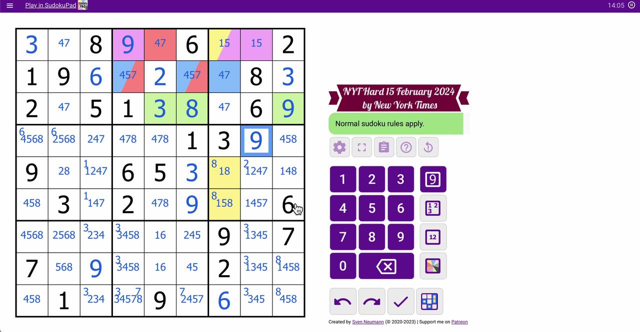 Sudoku 2024-02-15 hard