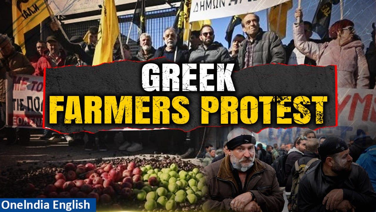 Greek Farmers Take Tractors to Athens to Protest Rising Costs in Europe | Oneindia News