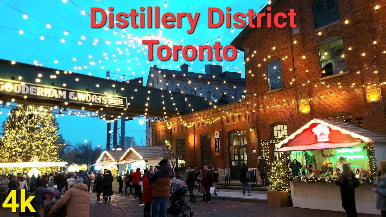 【4K】Distillery District Toronto Christmas Market 🎄 Canada 🇨🇦