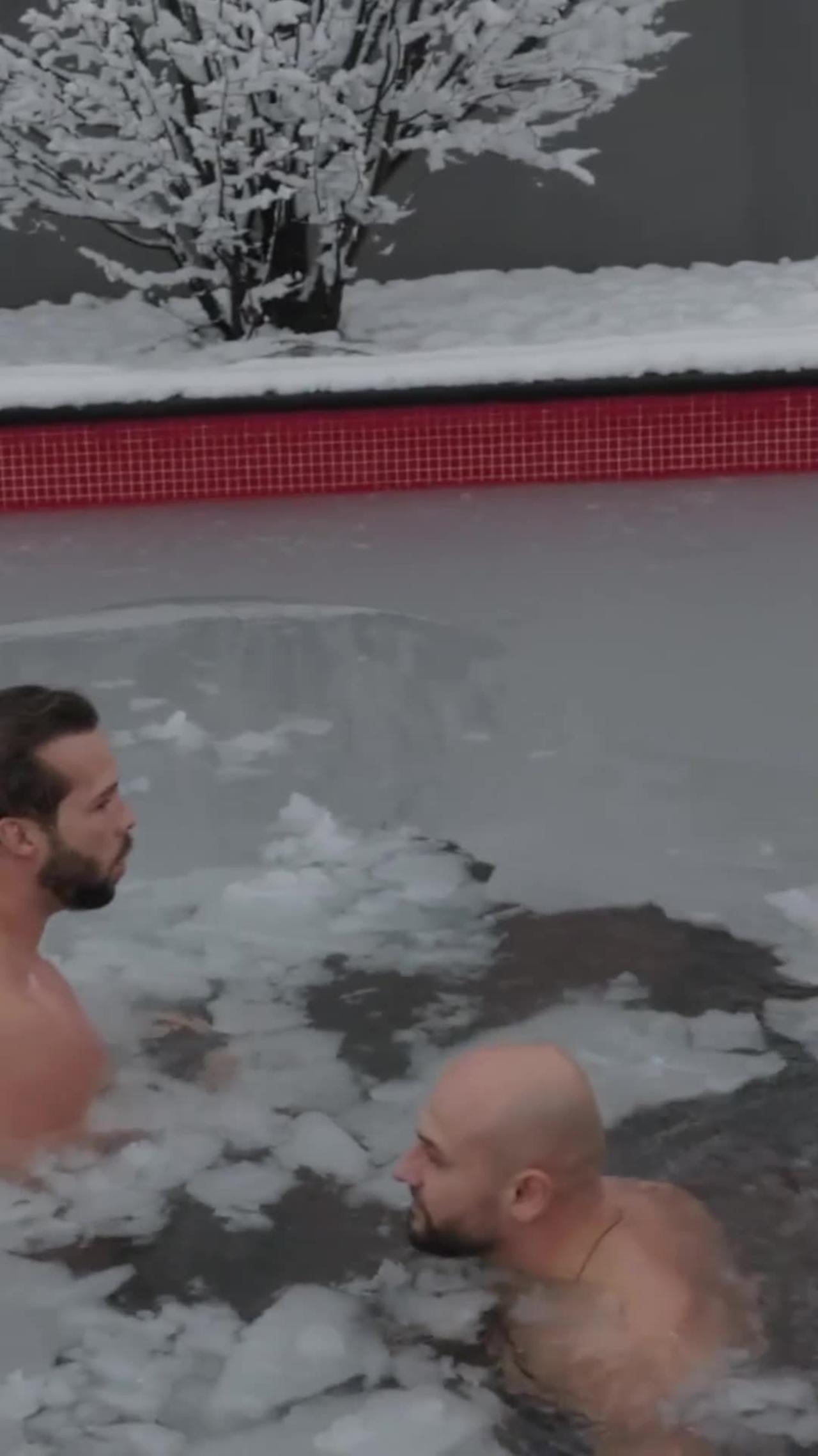 Tristan Tate Goes for a Winter Swim
