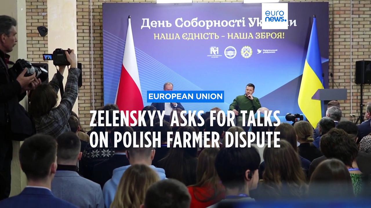 Zelenskyy asks Brussels to defuse Polish farmer dispute over tariff-free grain