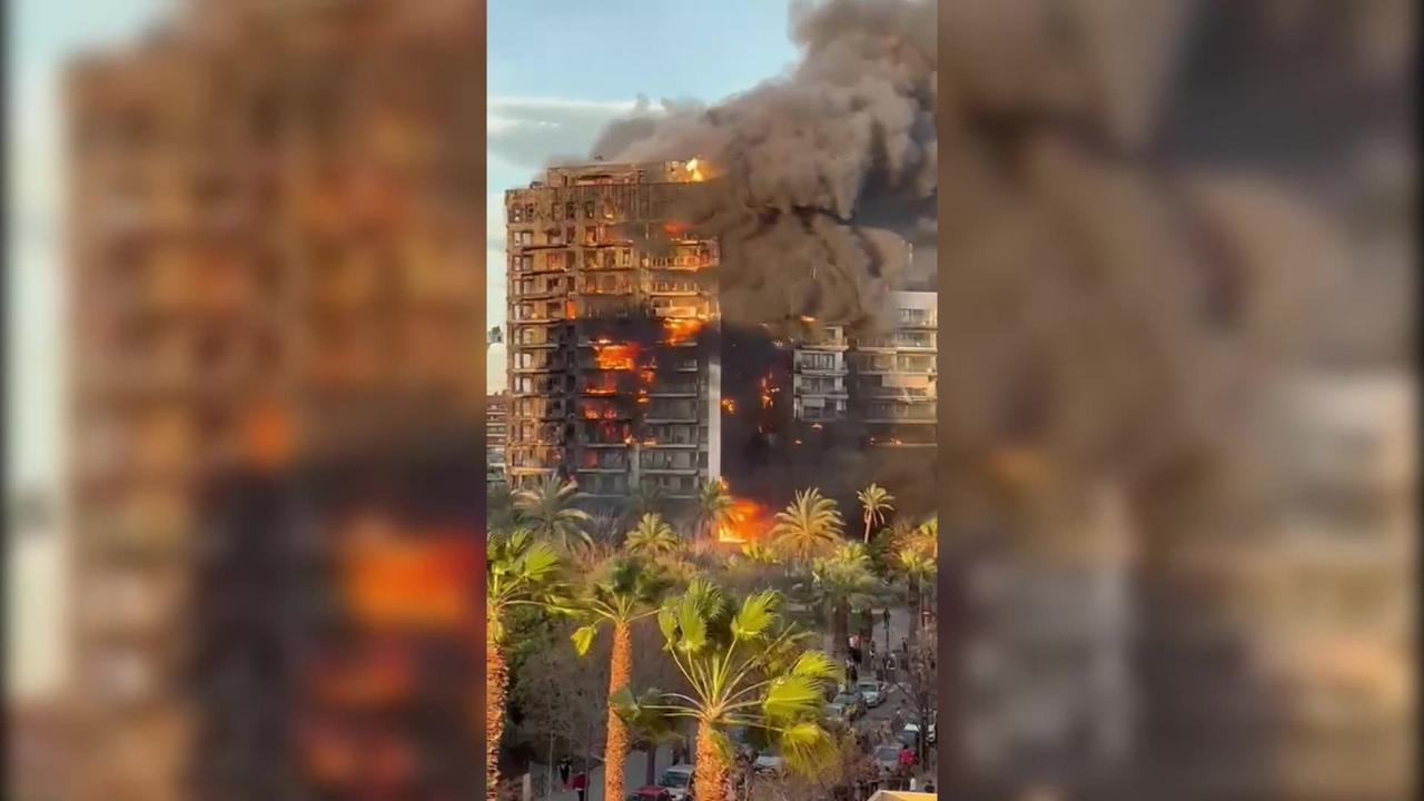 Incendio de edificio en Valencia