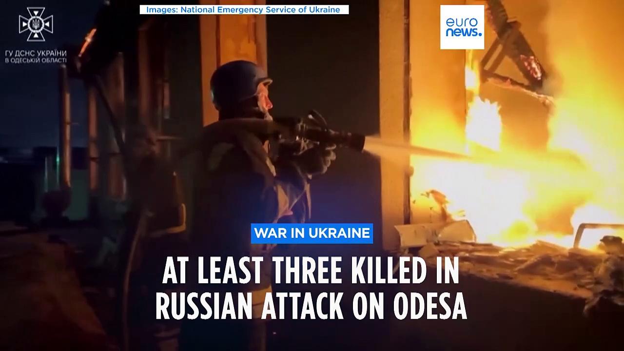 Ukraine war: Odesa drone attack kills three as US delegation promises to deliver aid