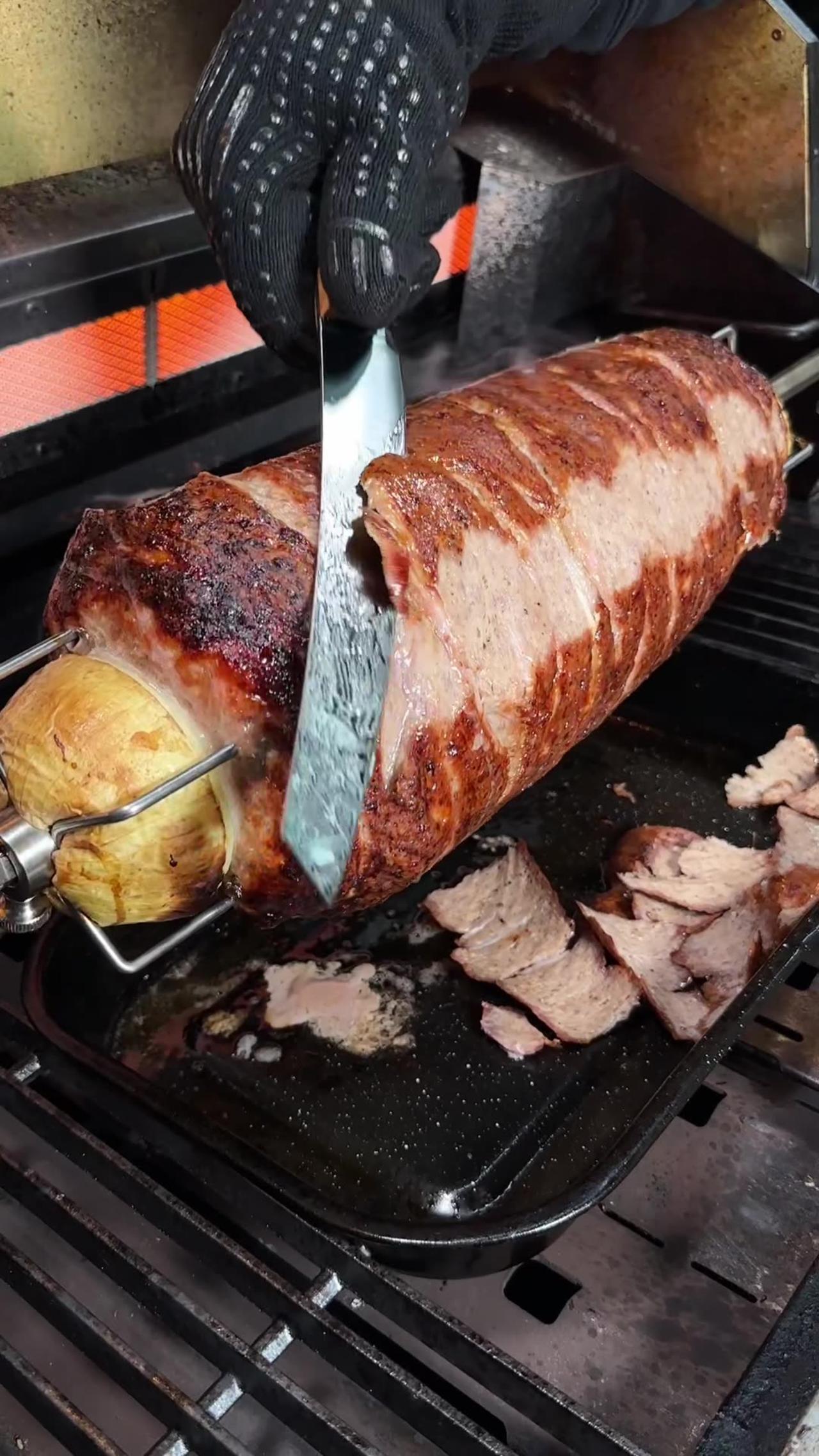 Grilled meatloaf ASMR cooking🥩🔥🔪