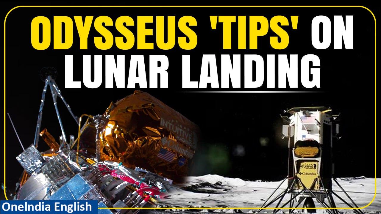 U.S. Spaceship Odysseus Lander Tips on Moon Landing, Says NASA |Oneindia News