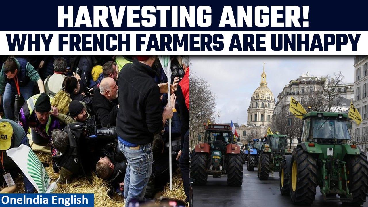 Angry French Farmers Storm Paris Agriculture Fair Ahead of President Macron's Visit | Oneindia News