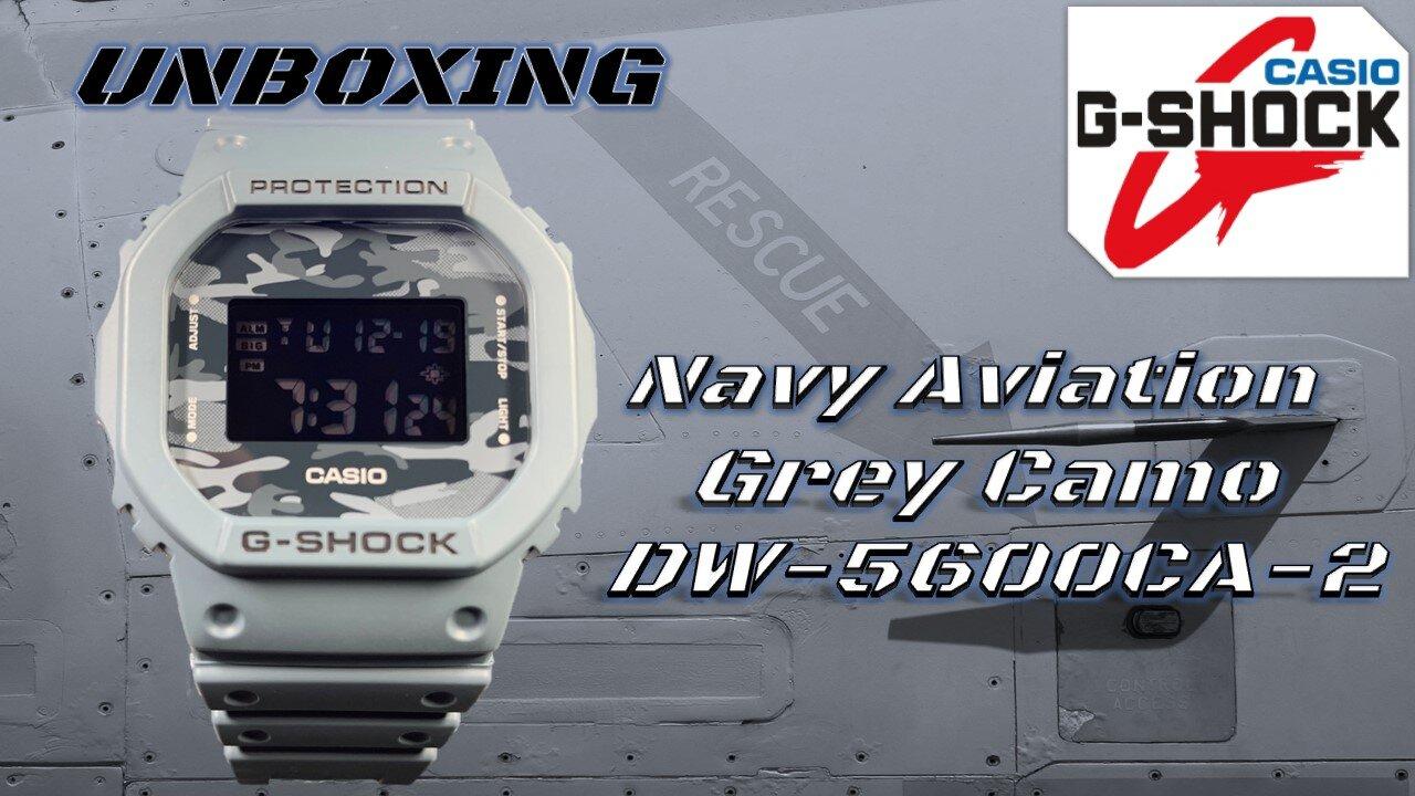 Casio G-Shock DW5600CA-1 Navy Aviation Grey Square Unboxing