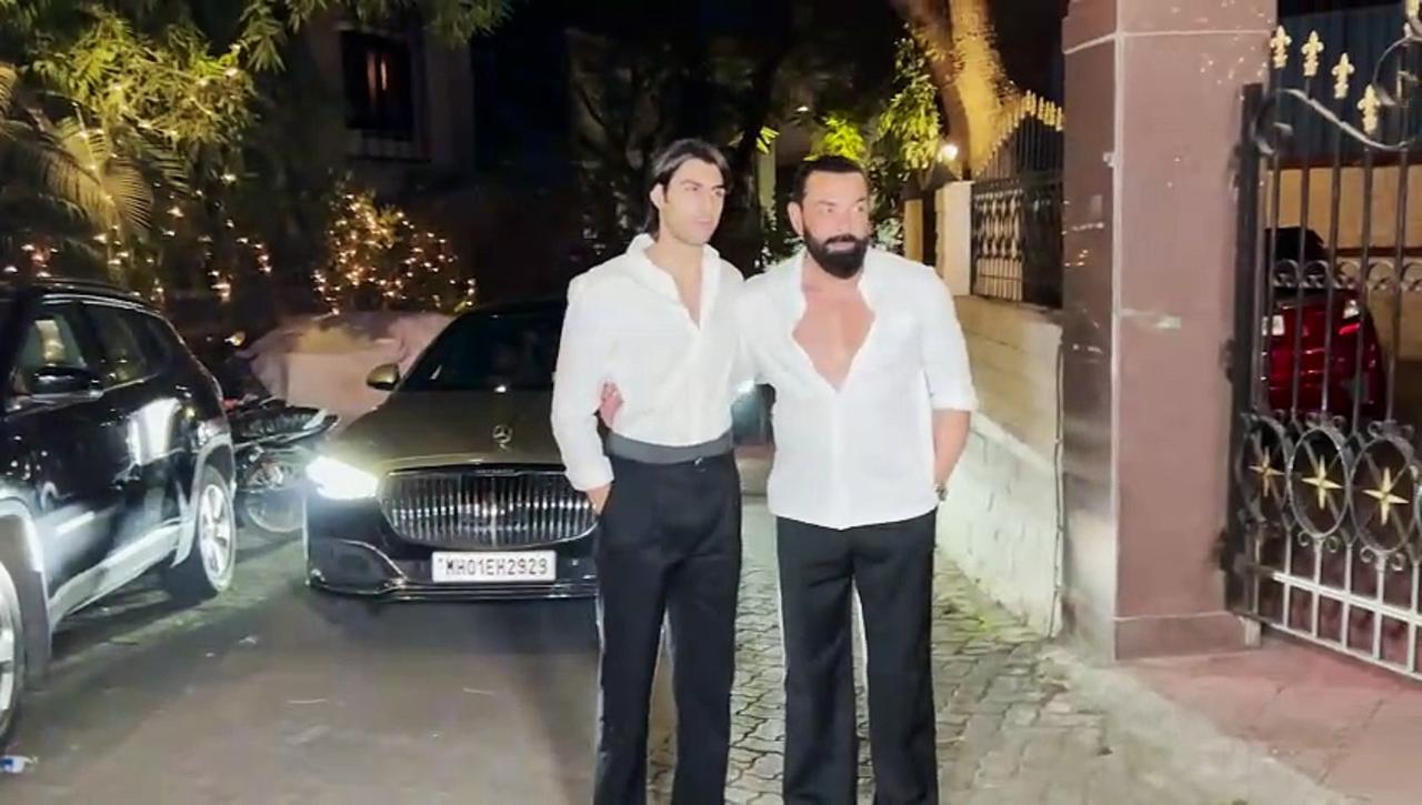 Bobby Deol twins with son Aryaman Deol; Sunny Deol, Preity Zinta, Ananya Panday arrive at starry party