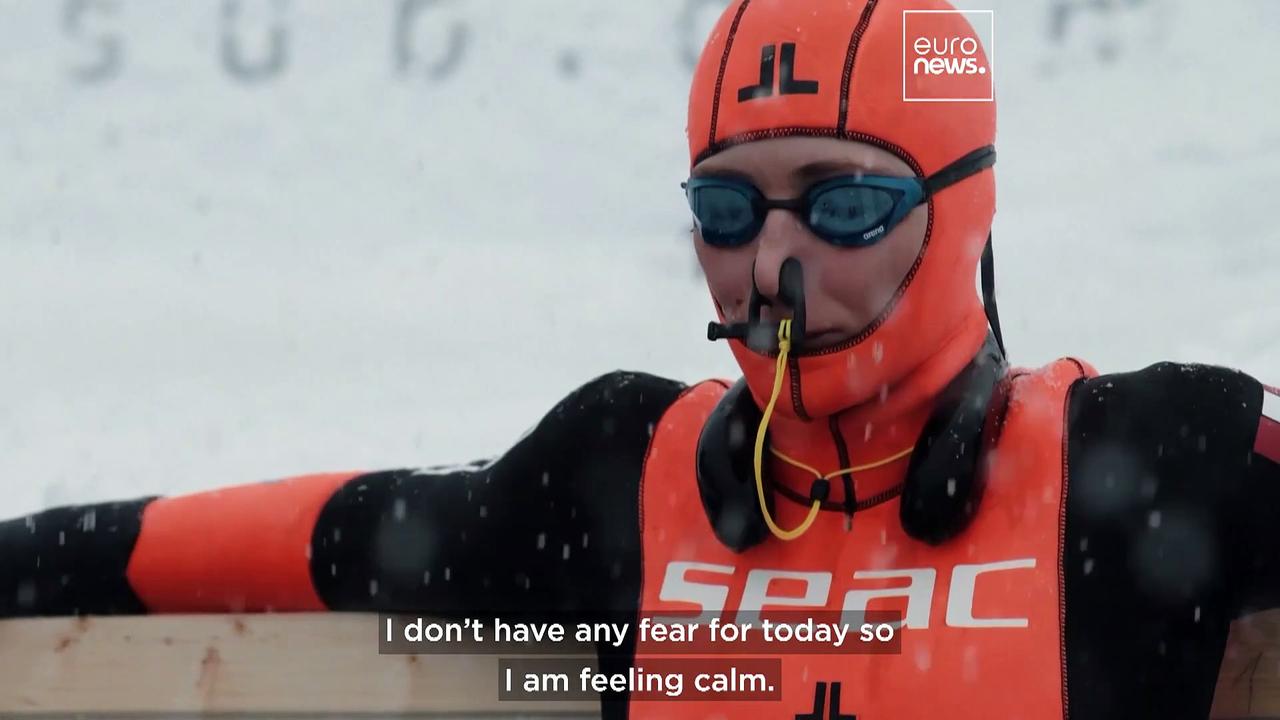 Watch: Croatian Valentina Cafolla breaks freediving under ice record with impressive 140-metre swim