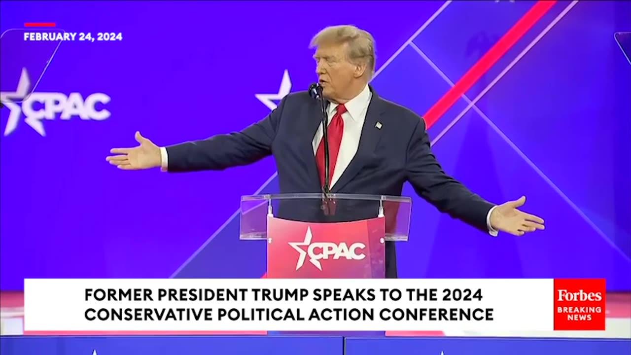 Trump Makes CPAC Crowd Laugh Doing Mean Impression Of Biden Trying To Get Off Stage