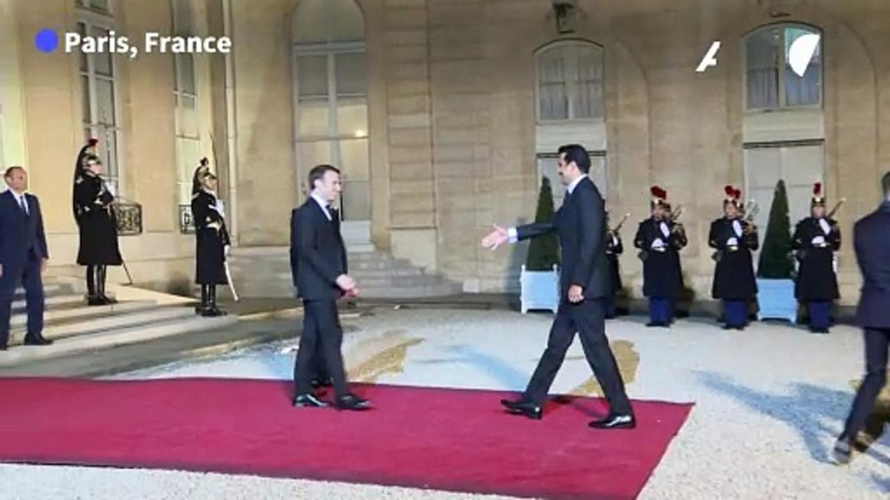 Qatar's emir meets Macron and Mbappe on visit to France