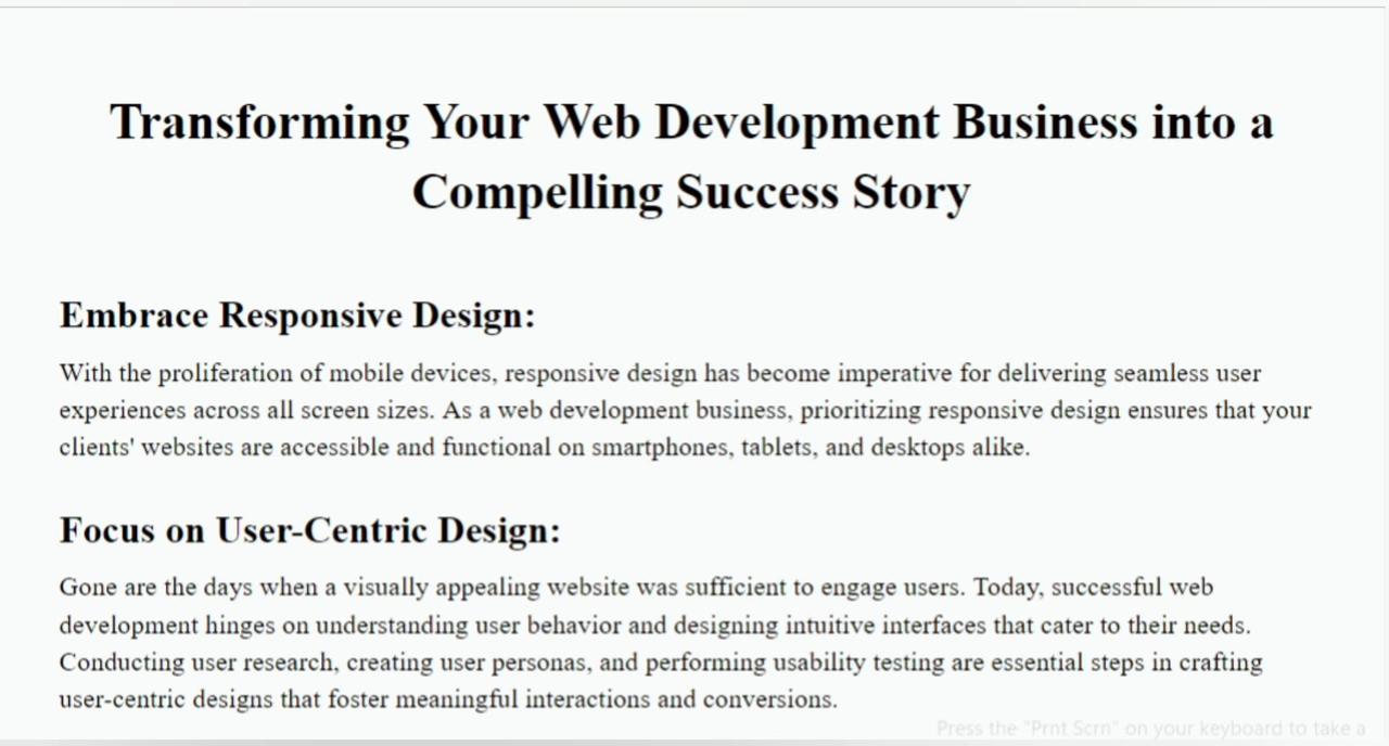 Transform Compelling Web Developing Business