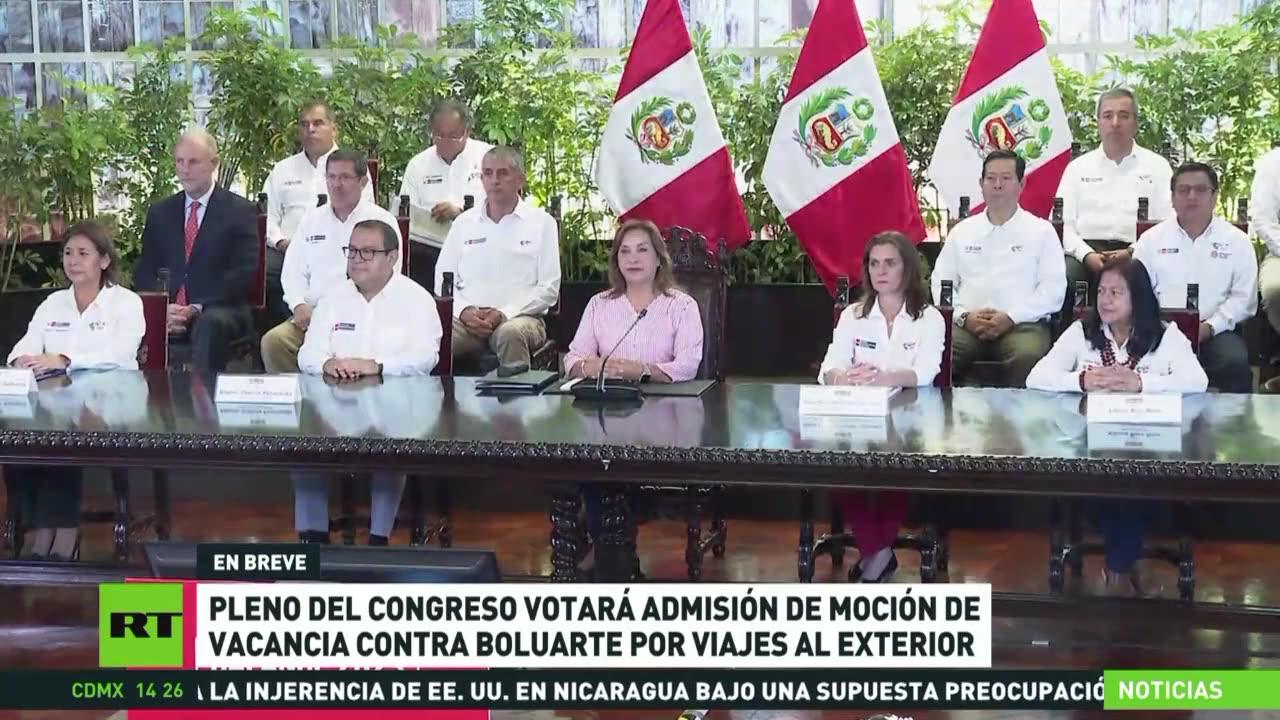 El Congreso de Perú votará admisión de moción de vacancia contra Boluarte por viajes al exterior