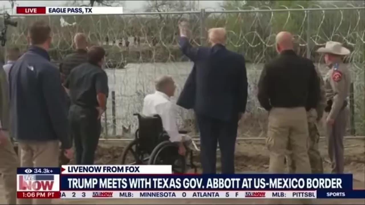Mexicans Wave To Former President Trump From Across The Border