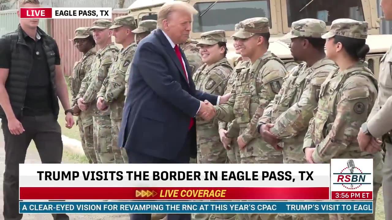 Trump Meets With Texas National Guard Personnel In Eagle Pass