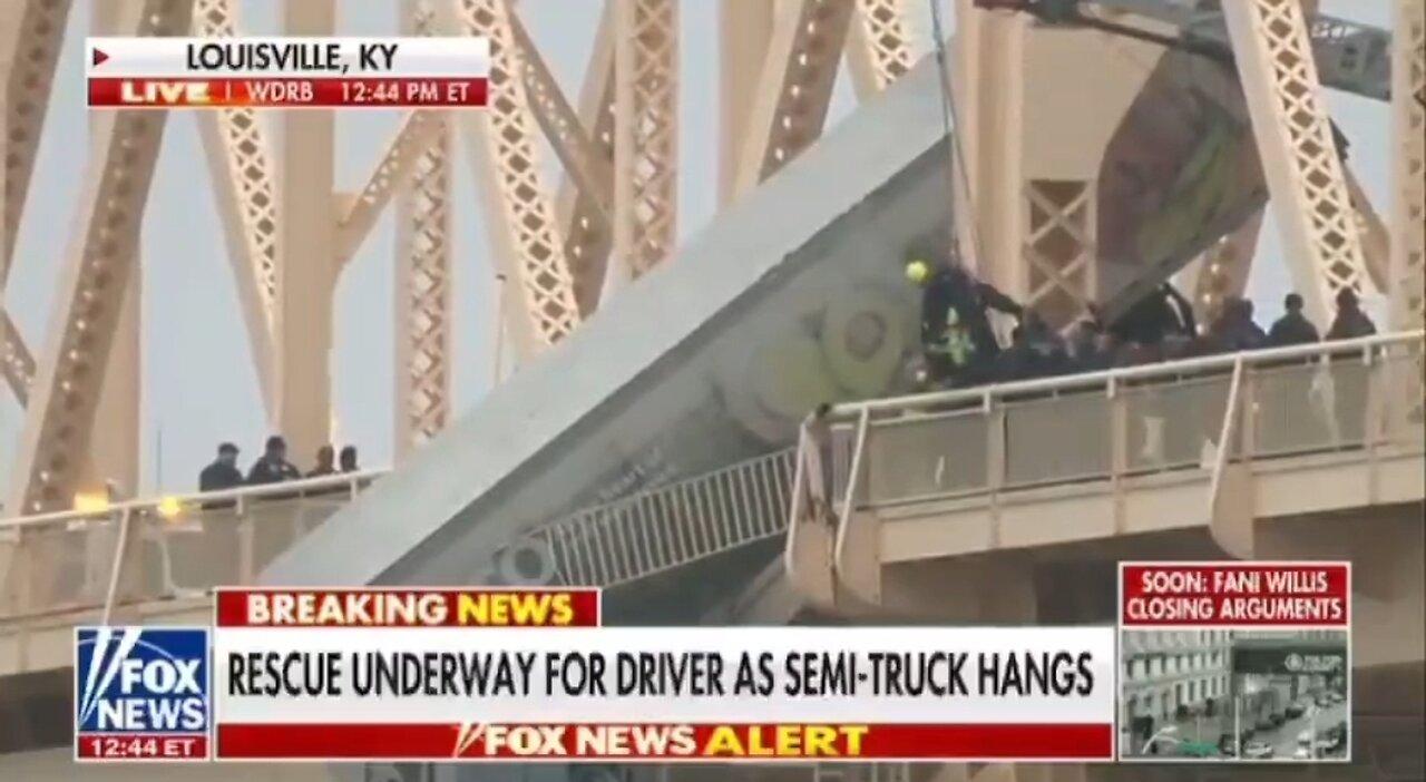 Heroes Rescue Truck Driver From Semitruck Hanging Over Bridge
